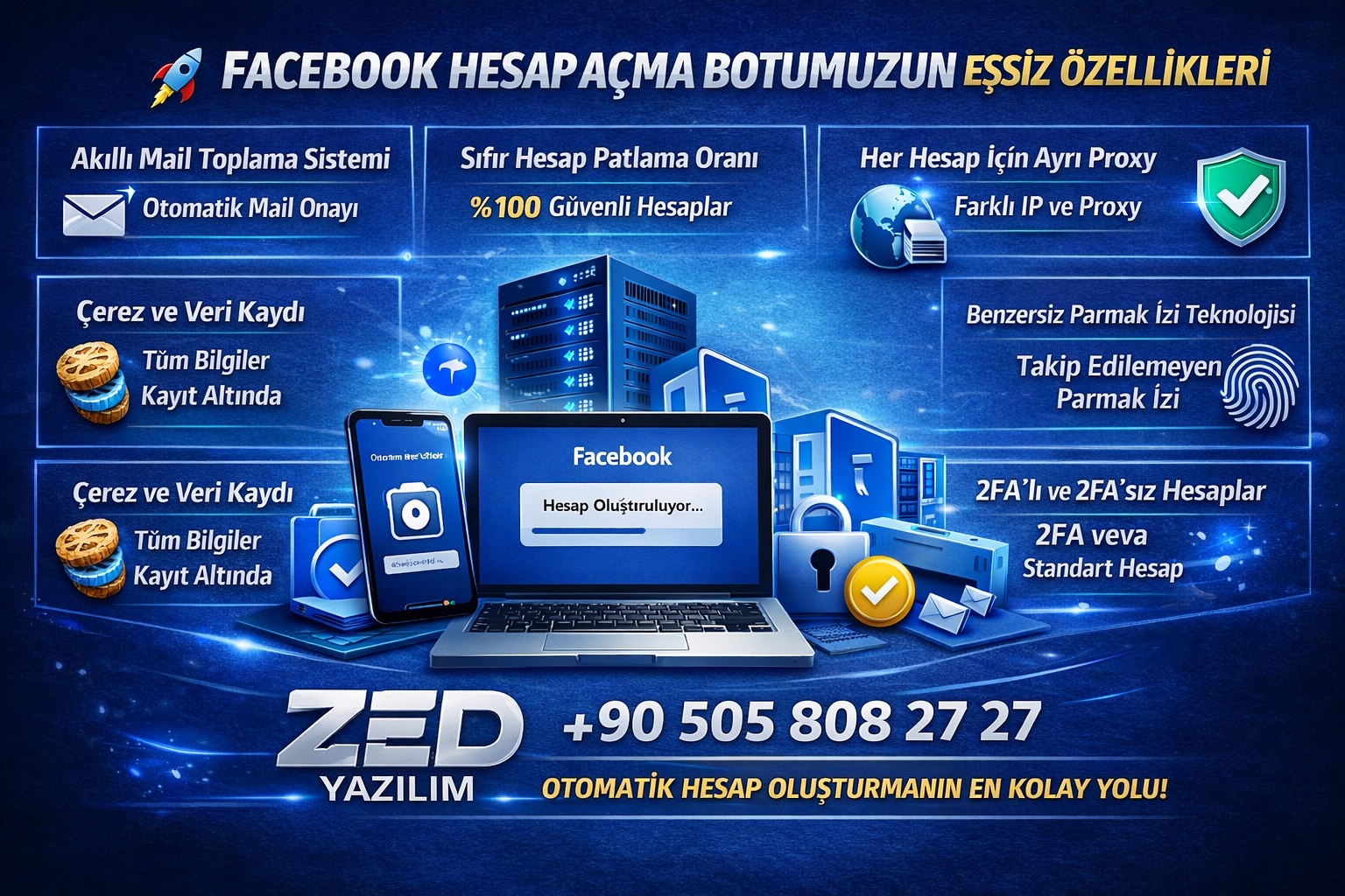 Facebook hesap oluşturma botu özellikleri